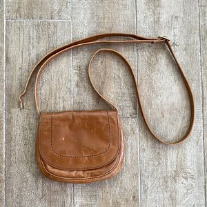 Hobo Distressed Leather Crossbody Bag - image 1